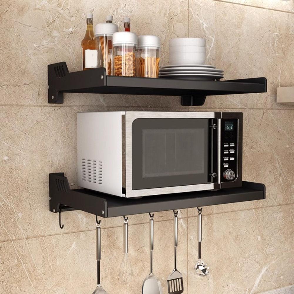Kitchen Microwave Shelves Wall-Mounted Microwave Oven Shelf Rack Cooker Holder,Stainless Electric Pot Kitchen Storage Bracket
