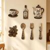 7Pcs Cutlery Shapes Wooden Wall Hangings Wooden Kitchen Wall Plaques  for Dining Room Bar Wall Decor