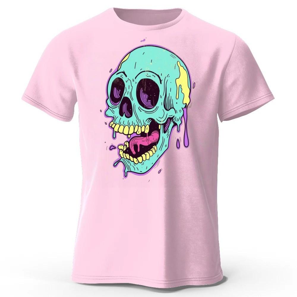 

Latest Graffiti Skull Men s Hip Hop Street Casual Cotton T-shirt Soft Breathable Short Sleeve T-shirt Casual Wear M розовый