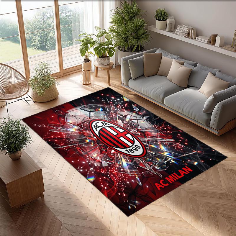 AC Mailand Bedruckter Flanell Teppich Rutschfest Weicher Polyester Boden Teppich Indoor Dekor Matte für Schlafzimmer Wohnzimmer Sofa Spielzimmer Heimdekoration