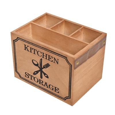 Caja para Utensilios de Mesa con 4 Compartimentos Portacubiertos Caja de Almacenamiento de Uso Amplio Multiusos para Cocina para Sala de Estar