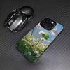 Lucky Four-Leaf Clover Phone Case For iPhone17,16,15,14,13,12,11 Plus,Pro Max Colored Silver Plated Inside Cover