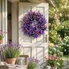 Lifelike Artificial Lavender Wreath Simulated Plant Door Hanging Wreath  Holiday Decor