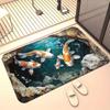 Modern Koi Fish 3d Diatomaceous Earth Bath Mat With Absorbent Non Slip Design For Bathroom And Hallway