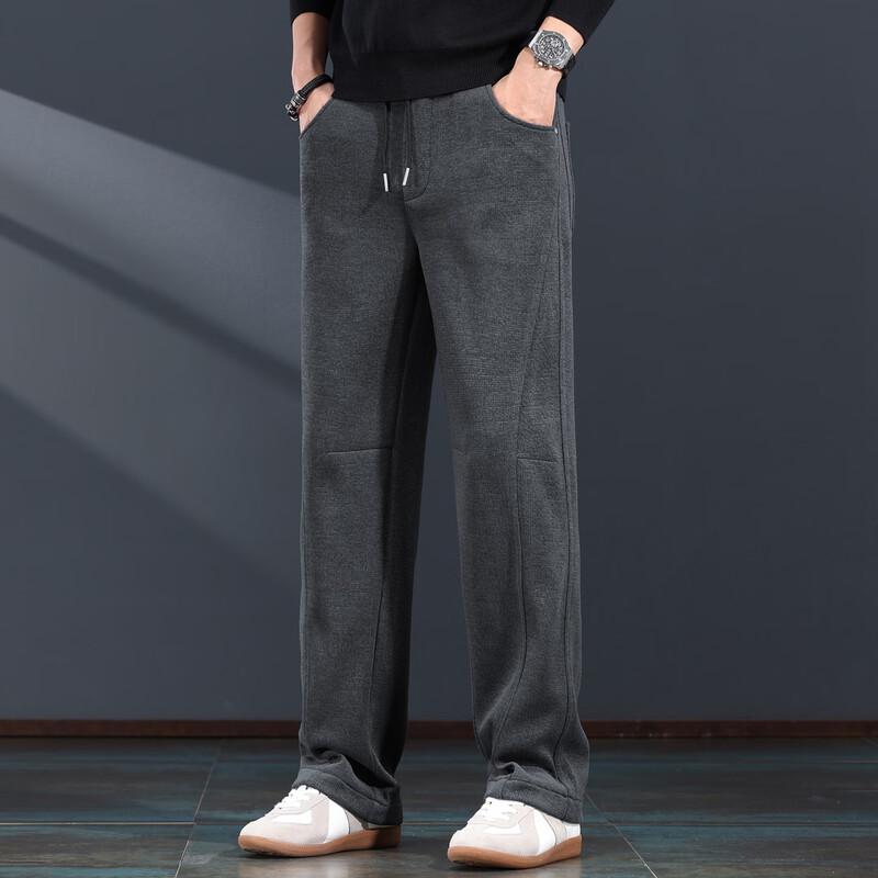 Jie Leinuo Men's Chenille Loose Fit Casual Pants