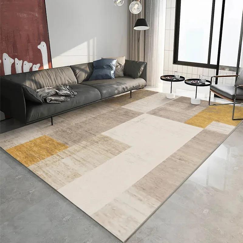 Wabi-Sabi Nordic Area Rug Crystal Plush Living Room Carpet Light Luxury Bedroom Floor Mat Organic Geometric Design
