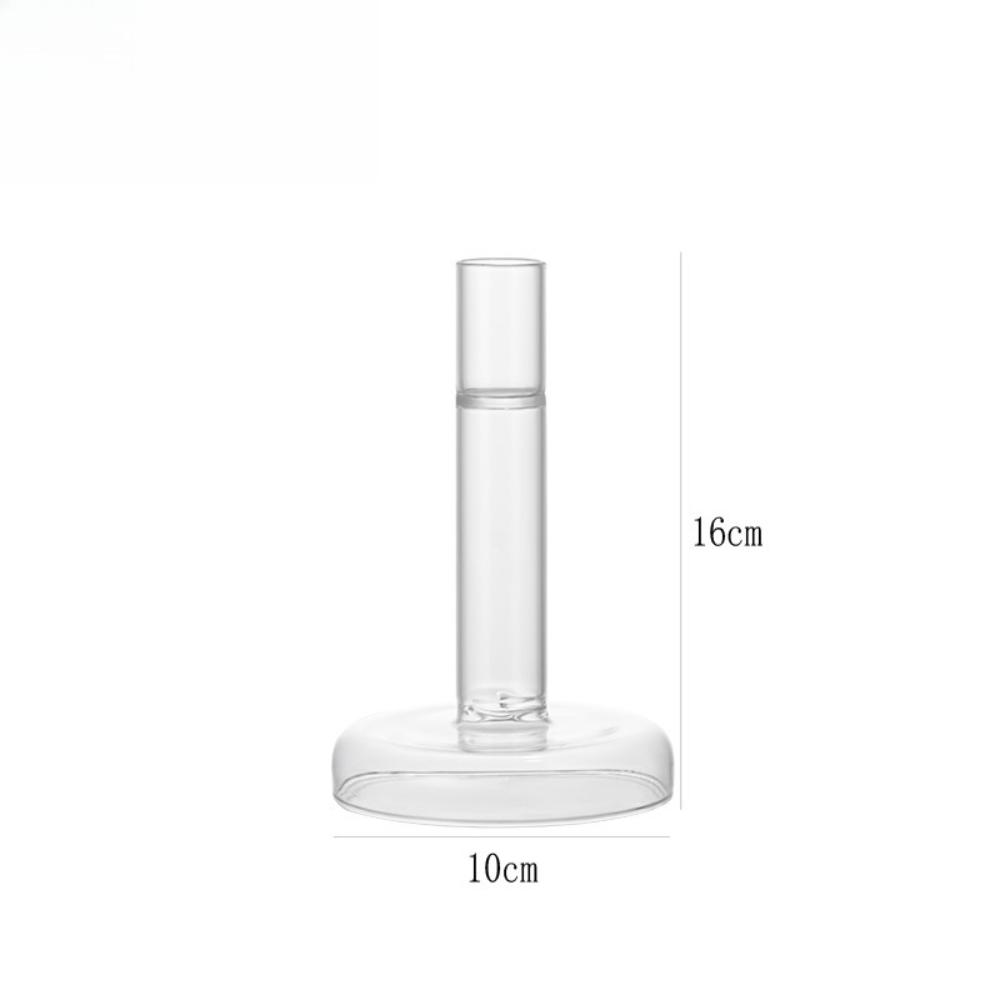 

Nordic Style Colored Candle Holder Creative Transparent Glass Candlestick for Table Centerpiece Romantic Wedding Home Decoration