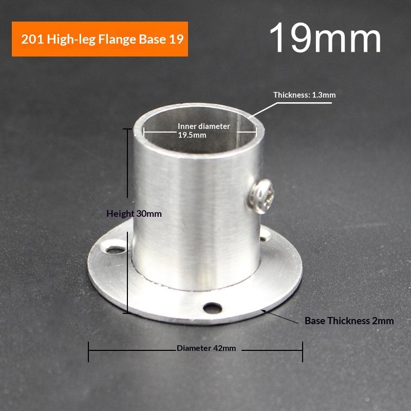 Stainless Steel Closet Rod Holder Flange Wall Mounted Pipe Bracket for 25mm Bar Heavy Duty Support for Cupboard Wardrobe Shelf