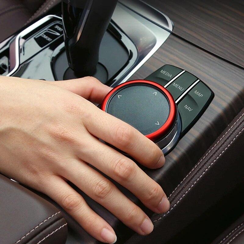 Aluminum Alloy Auto Center Console Ring Decorative Multimedia Knob Sticker Trim Interior Accessories For BMW 5 Series G30 X3 G01