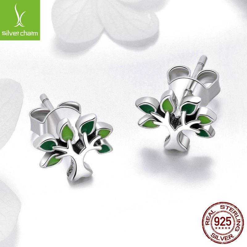 Tree Of Life 925 Earrings, Temperament Versatile Women'S Earrings, Small Fresh Stud Earrings Sce409
