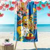 Simpsons Family Cartoon Print Beach Towel, Large Soft Quick Dry Towel for Beach Camping Swimming