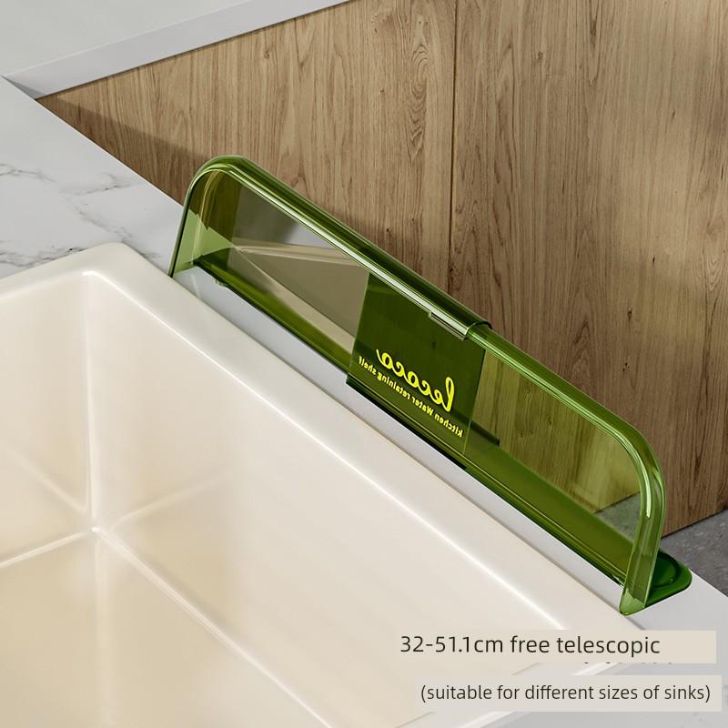 New Kitchen Sink Splash Guard Countertop Anti-Splash Water Barrier Sink Storage Drain Basket Rack Basket