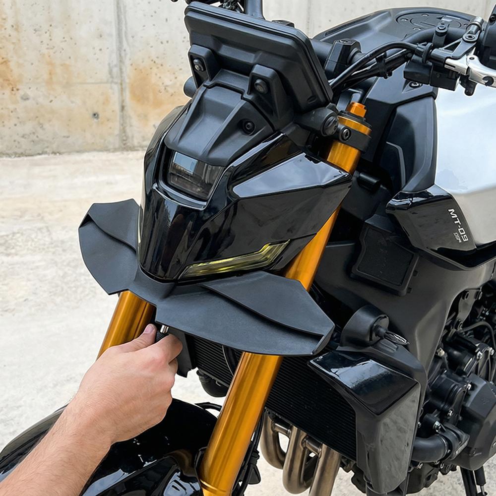 For YAMAHA MT-09 MT09 SP 2025- WING DOWNFORCE NAKED FRONTAL SPOILERS MT09 GEN4 2025 2025 Front Spoiler Lower Spoiler Lower Lip