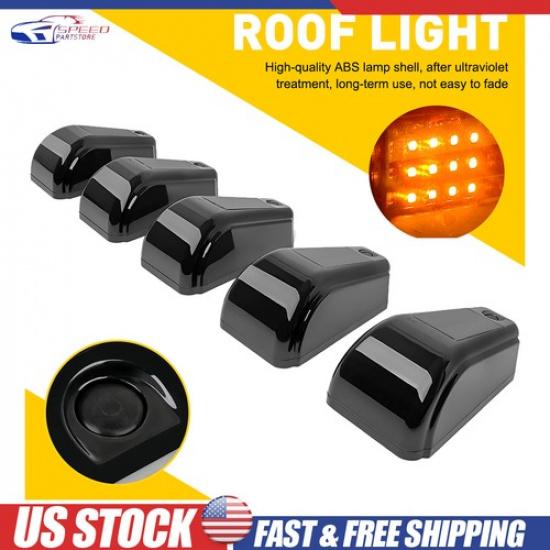 5X Cab Top Roof Marker Lights For Peterbilt Kenworth Freightliner LED Amber Lamp