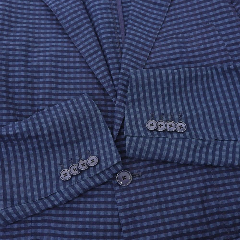 TAGLIATORE SAHARA Men's Cotton Gingham Check Tailored Jacket, Navy, Size 44 Jacket 44 NavyUsed