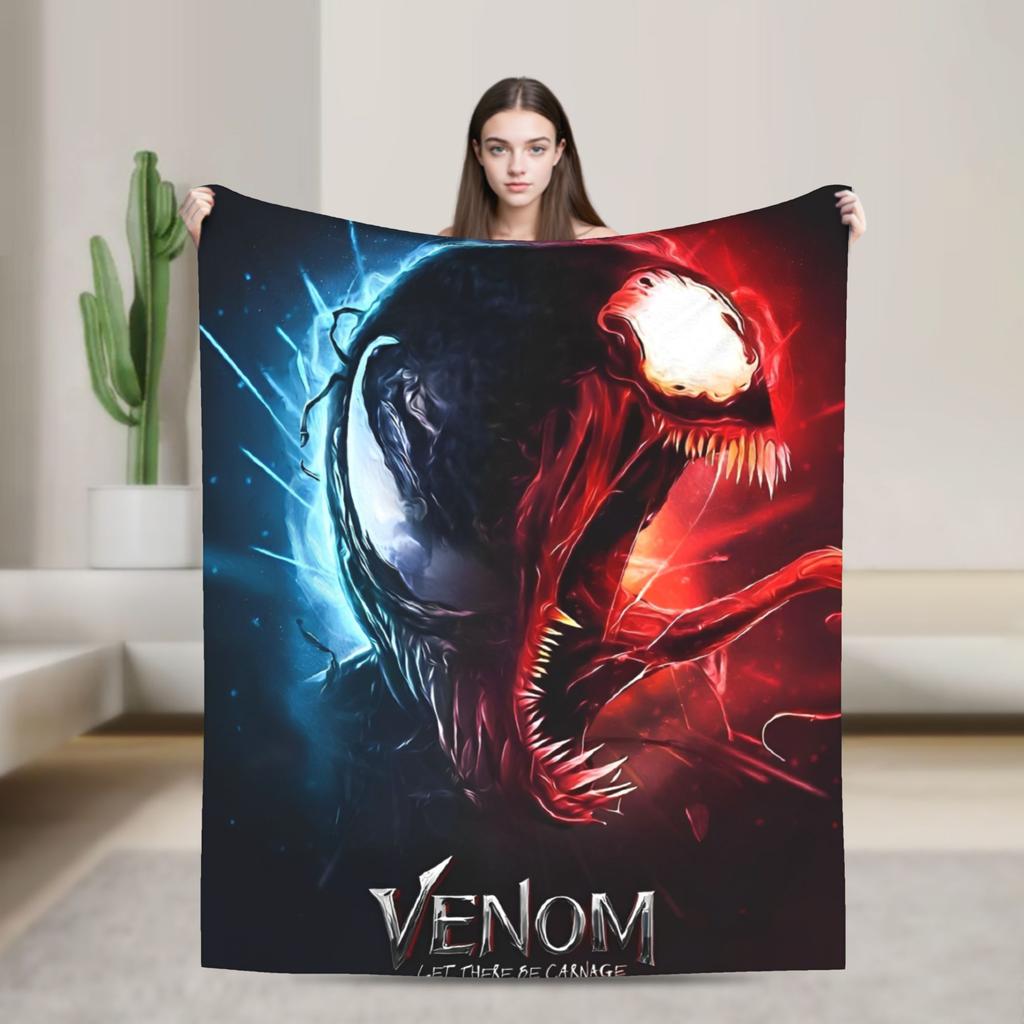 Venom Blanket  Warm Street Trend Plush Throw Blanket For Children Bedroom Flannel Bedspread Bed Cover