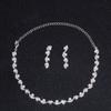 Wedding accessories, European and American fashion simple diamond set necklace earrings, bridal wedding jewelry women
