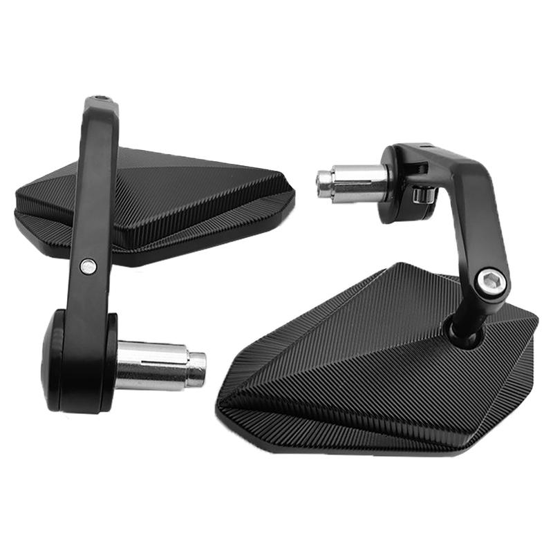 2Pcs Black Blue Glass 335 Motorcycle Rearview Mirror Handle End Rearview Mirror Accessories For 13-17mm Handlebar Ends