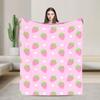 Pink Strawberry Blanket Warm Soft Funny Plush Throw Blanket For Couch Bed Decorative Flannel Bedspread Bed Cover