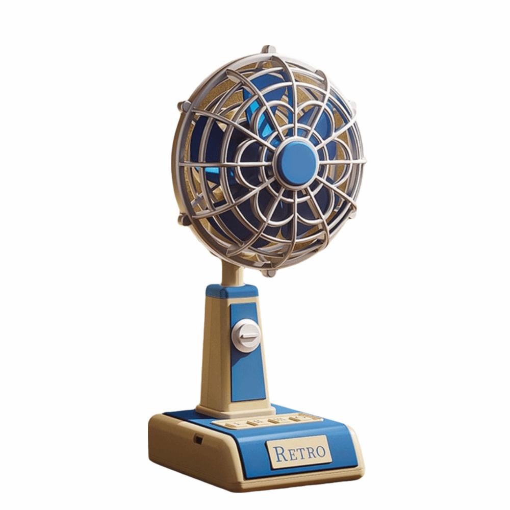

Rechargeable Battery Handheld Fan 3-Speed Settings Mini Fan New Retro USB Fan Summer Use синий