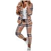 Women 2 Pieces Elegant Slim Fit Jacket Formal  Work Pant  Lapel Coat Set
