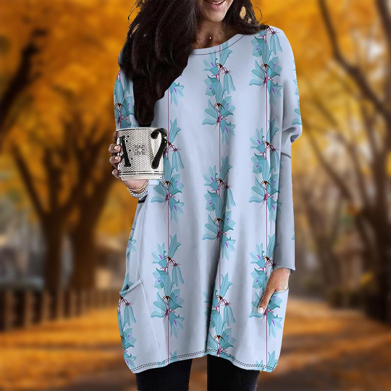 Новинка осени Простой принт в виде цветка-трубы Плюс — фото 6