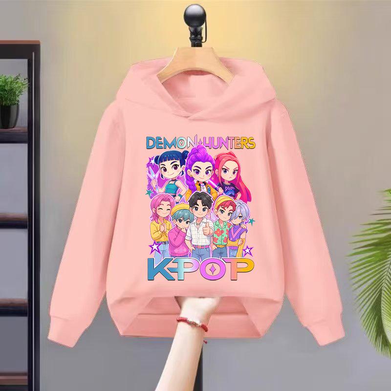 2025 New K-kpop Devil Hunter Children's Autumn Hoodie Fashion Versatile Girls' Long Sleeve Sweatshirt Comfortable Soft Top