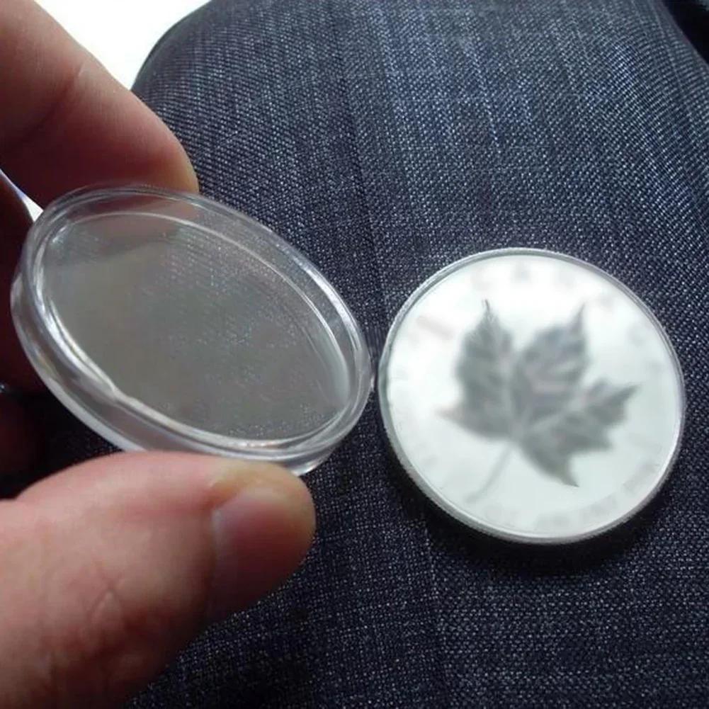10 peças 38/50mm Porta-Moedas de Plástico Transparente Caixa Coletora de Moedas Estojo Para Moedas Caixas de Proteção de Armazenamento Recipiente