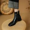 So soft~! ins brown round head thick heel Martin boots ankle boots short boots
