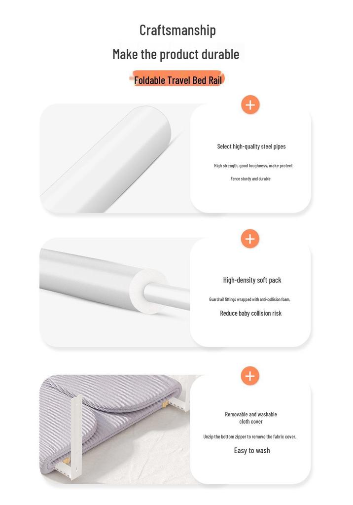Foldable Baby Bed Rail: Infant Safety Guard for Travel
