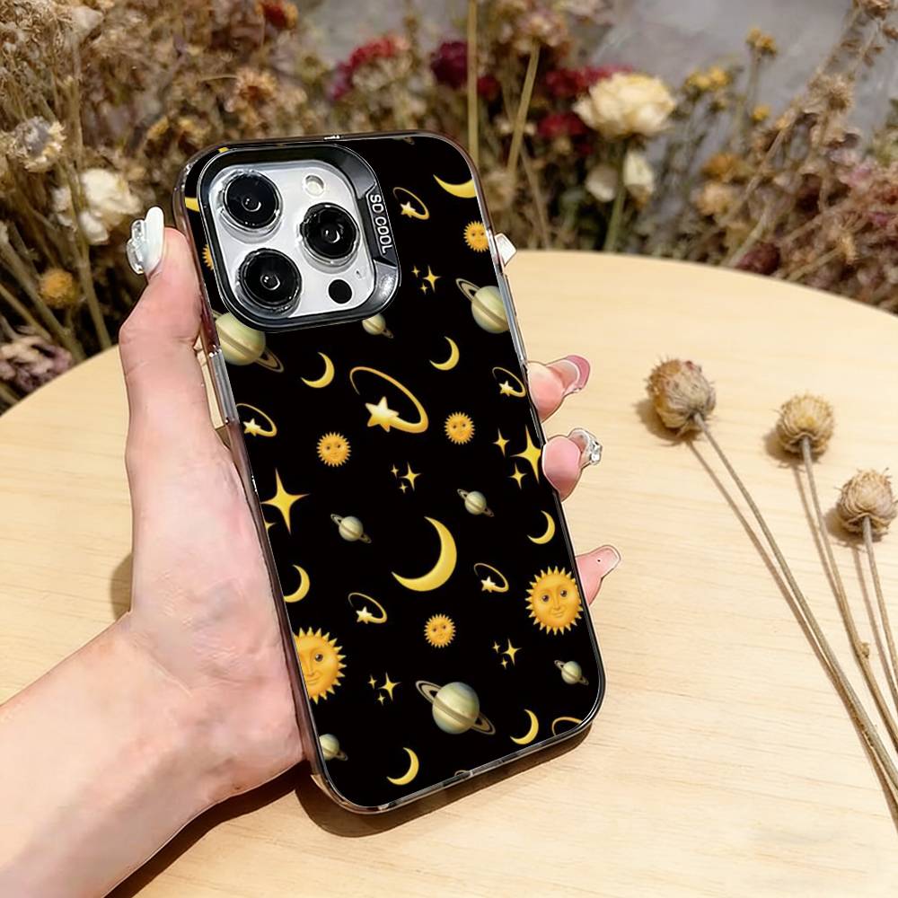 

Funny emoji Phone Case For iPhone 17,16,15,14,13,12,11 Plus,Pro Max,XS,Colored Silver Plated Inside Cover iPhone17