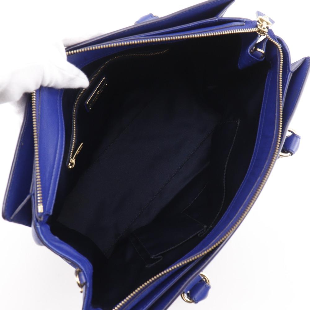 Salvatore Ferragamo Gancini Tote Bag GG-21F271 Blue leather Women Used