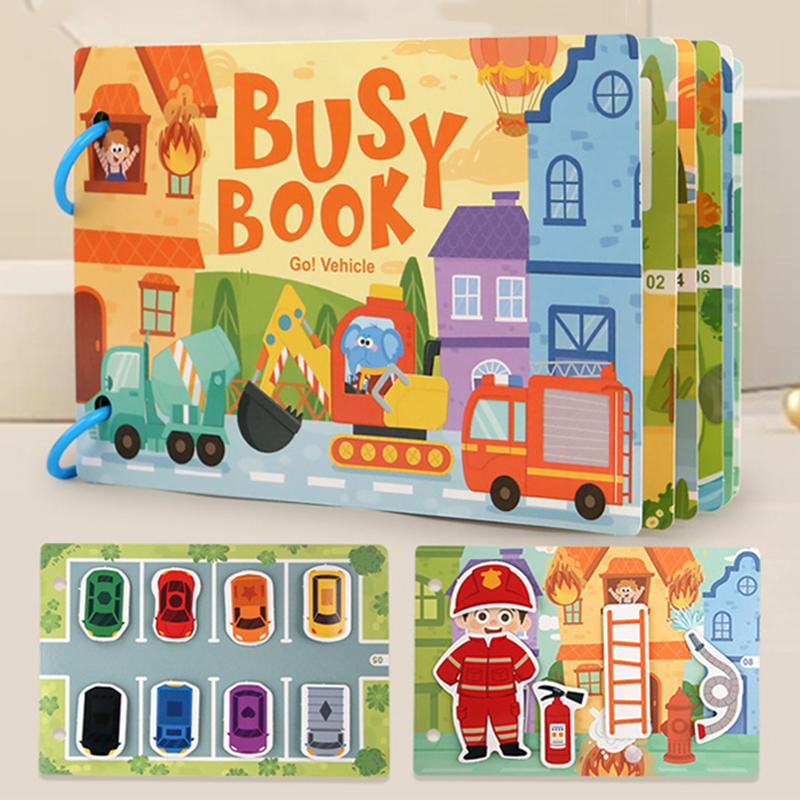 Montessori Baby Busy Book My First Quiet Book Paste Early Learning Education Toy Children Toy Matching Game For Babies 2 3 Years