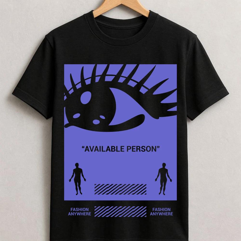 Available Person Graphic TShirt Abstract Eye Design Streetwear Minimalist S
