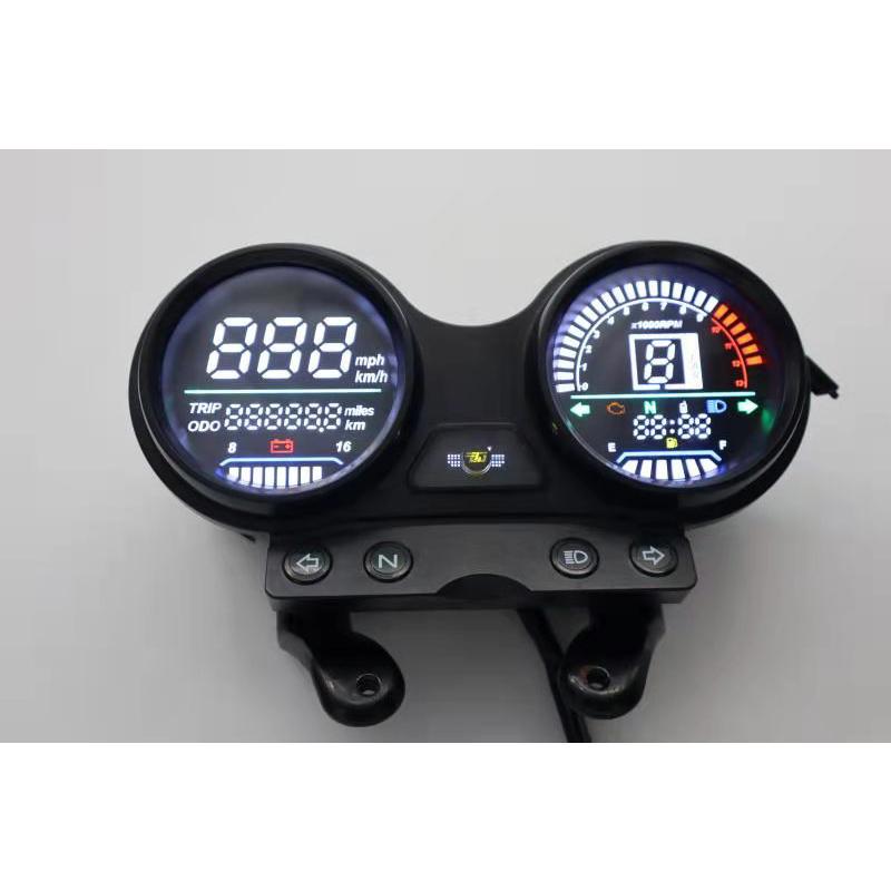 MOTOQUEEN Motorcycle Speedometer Odometer ybr125 LED Digital RPM USB Phone Charge Waterproof  Gauge  Instrument With Bracket ybr125