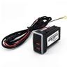 1PC 12V 24V Ambient Light Charger Car Interface Socket Double Connector Double QC3.0 Voltage Display For Honda Accord 00-07 25-26s