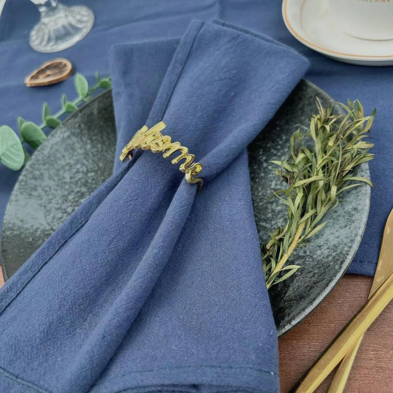 

10PCS 30X45CM 100% бавовняні серветки Серветки багаторазового використання Весілля вечірка Baby shower Різдвяний стіл Декор Ретро серветки Багаторазові