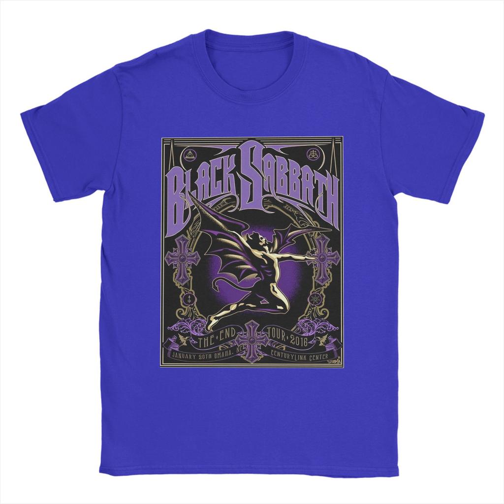 Black The End World Tour Sabbathes Men T Shirt Metal Rock Cool Tees Short Sleeve Crew Neck T-Shirt Cotton Big Size Clothes