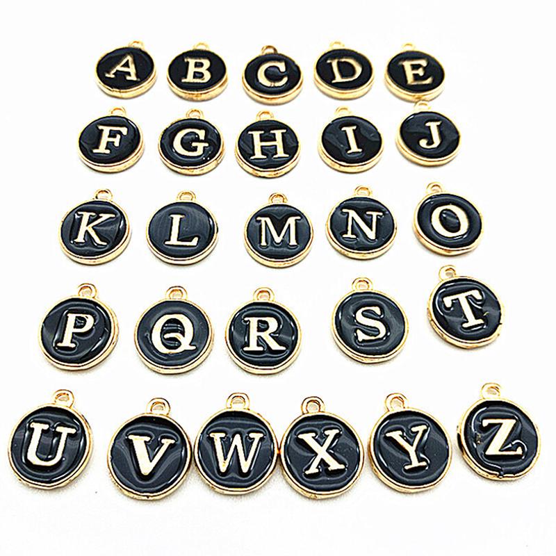 Practical Multiple Color Diy Jewelry Accessories Alloy Double-Sided Oil Dripping Multicolor English Letters Chaotic Pendant