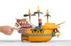 Super Mario Deluxe Bowser's Airship Playset with Mario Action Figure - Authentic In-Game Sounds & Spinning Propellers
