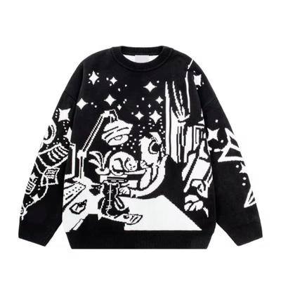 Y2K Hip Hop Street Harajuku Winter Hoodie Loose Retro Gothic Sweater Top