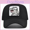 Casquette Respirante à Languette de Canard avec Broderie Animal Requin Visière Courbée Chapeau de Soleil