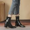 Winter Damen Warme Stiefeletten Mode Eckige Zehenpartie Damen Elegant Eckiger Niedriger Absatz Kurze Stiefel Schuhe Damen Luxus Chelsea Boots