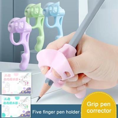 4Pcs Kids Pencil Holder Ergonomic Design Pen Corrector Pencils Practice Writing Silicone Finger
