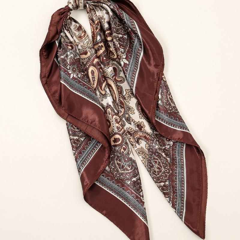 Spring and Autumn Simulation Silk Scarf Women's * CM Cashew Print Square Scarf Satin Scarf Waist Scarf Shawl