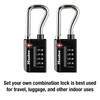 Master Lock Black Unique Combination TSA Approved Luggage Travel Padlocks for and 4696T Set, Locks, Suitcases, Backpacks, Bags, 2-Pack,