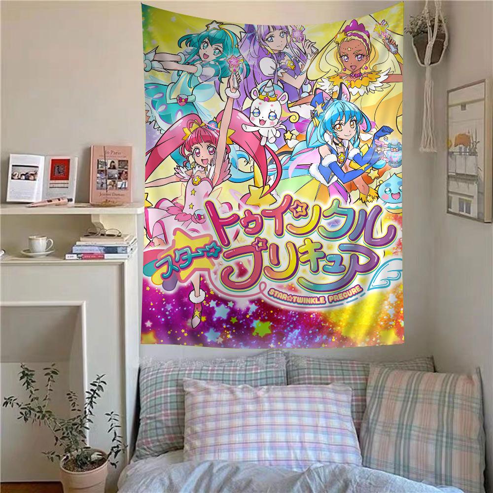Smile Precure Cute Anime Hippie Wall Hanging Tapestries Bohemian Wall Tapestries Mandala INS Home Decor Personalized Room Spaces
