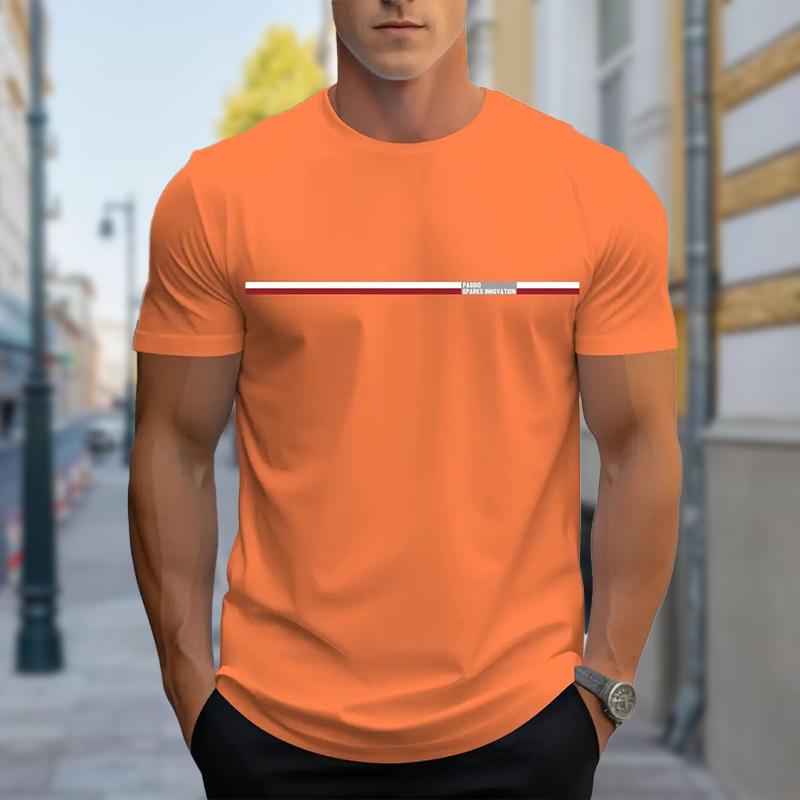 

Новая летняя мужская модная футболка с простым принтом, мужская футболка, топ 3XL оранжевый