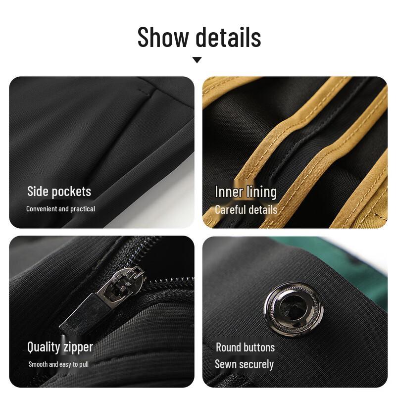 SHANSHAN Men's Straight Fit Four-Way Stretch Casual Pants
