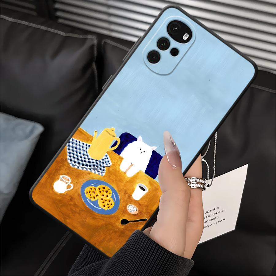 

Cartoon Cat Phone Cover Case for Motorola Moto G53 G30 G52 G22 Edge40 G32 G71 G51 G73 G50 Edge 20 Pro 30 Lite G60s Motorola Moto G30